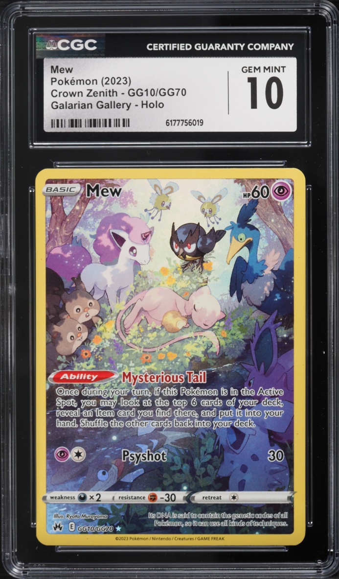 2023 Pokemon Sword & Shield Crown Zenith Galarian Gallery Full Art Mew #GG10 CGC 10 GEM MINT