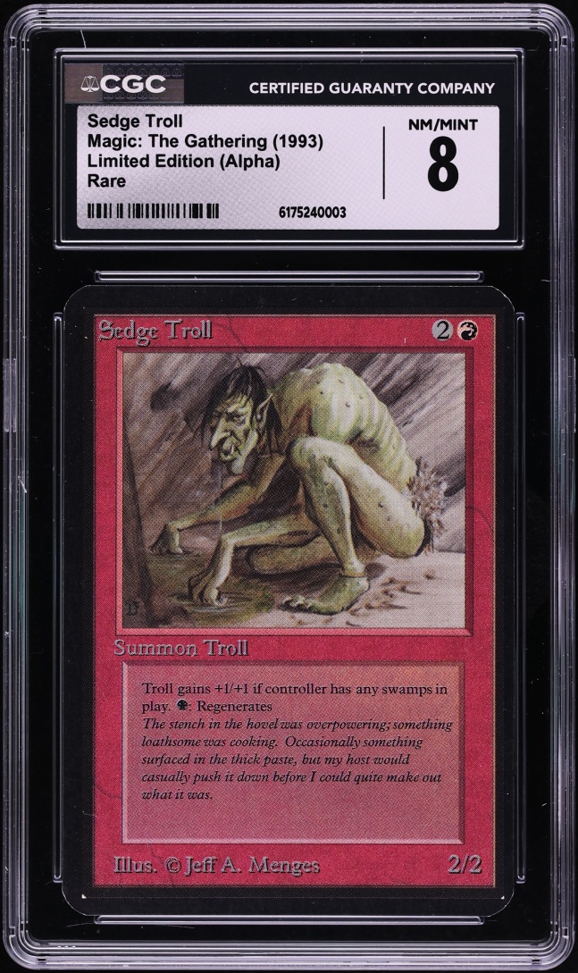 1993 Magic The Gathering MTG Alpha Sedge Troll CGC 8 NM-MT