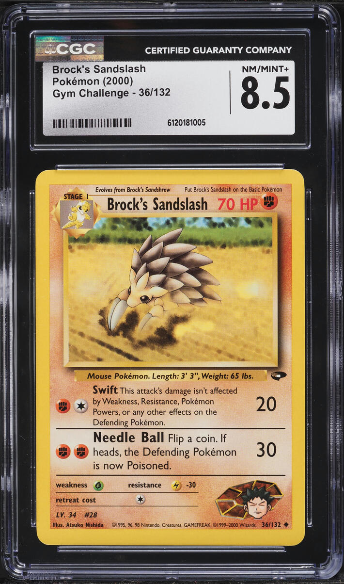 2000 Pokemon Gym Challenge Brock's Sandslash #36 CGC 8.5 NM-MT+