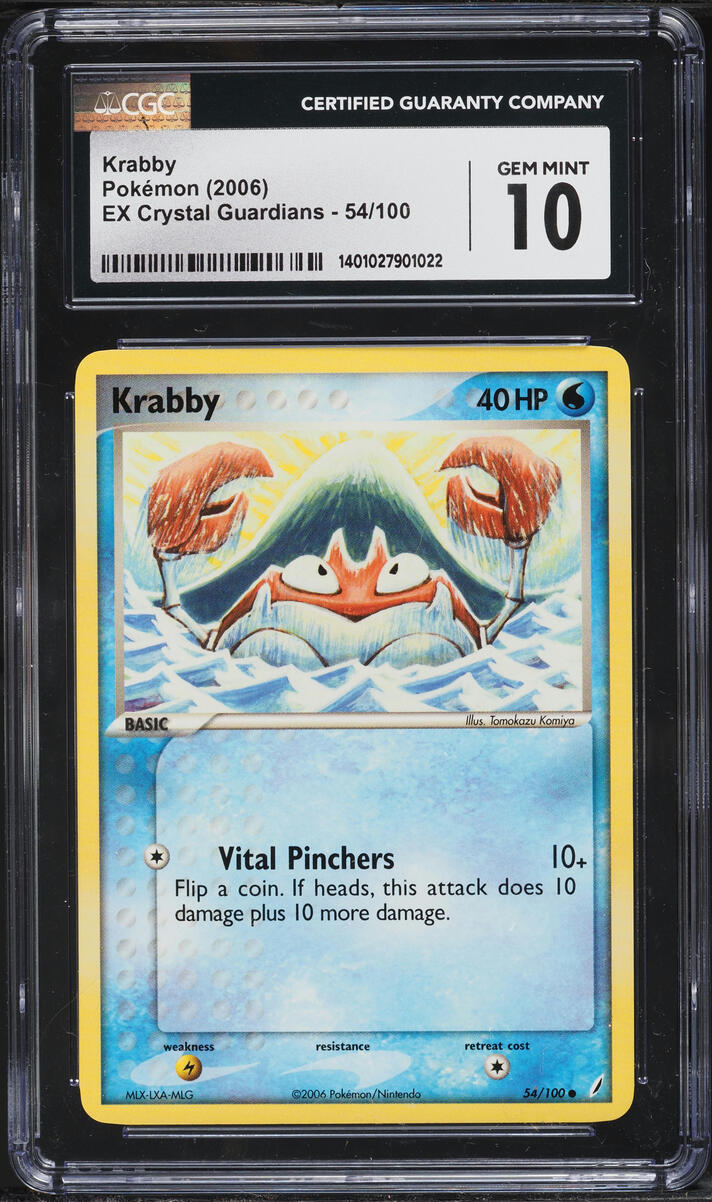 2006 Pokemon EX Crystal Guardians Krabby #54 CGC 10 GEM MINT