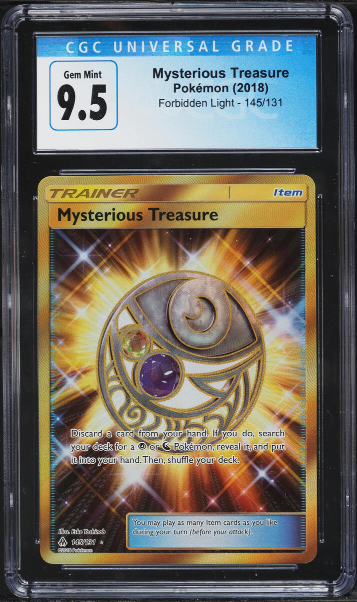 2018 Pokemon Sun & Moon Forbidden Light Mysterious Treasure #145 CGC 9.5 GEM MINT