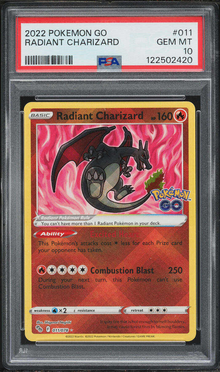 2022 Pokemon Sword & Shield Pokemon GO Radiant Charizard #11 PSA 10 GEM MINT