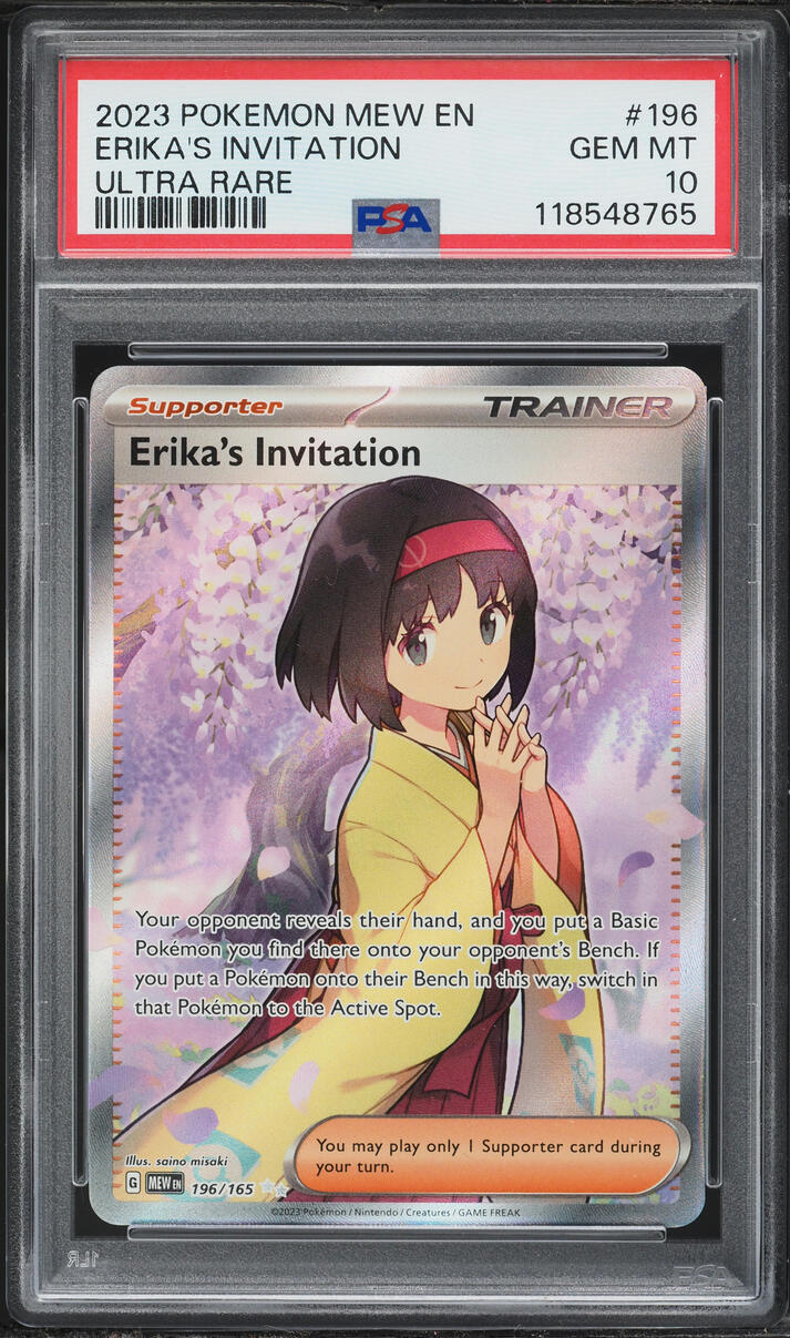 2023 Pokemon Scarlet & Violet 151 Full Art Erika's Invitation #196 PSA 10 GEM MINT