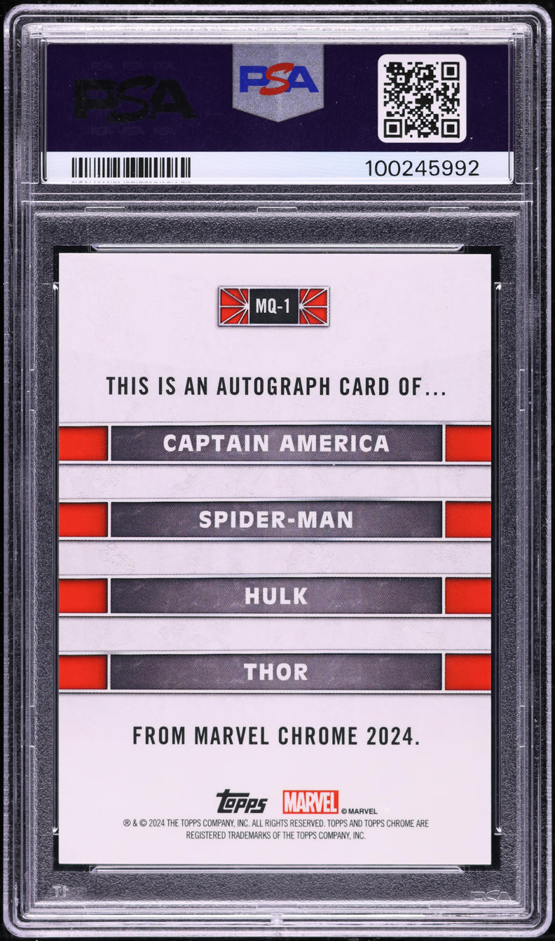 2024 Topps Chrome Marvel Sapphire Character Quad Multisubject AUTO 1/1 PSA 9 on Fanatics Collect
