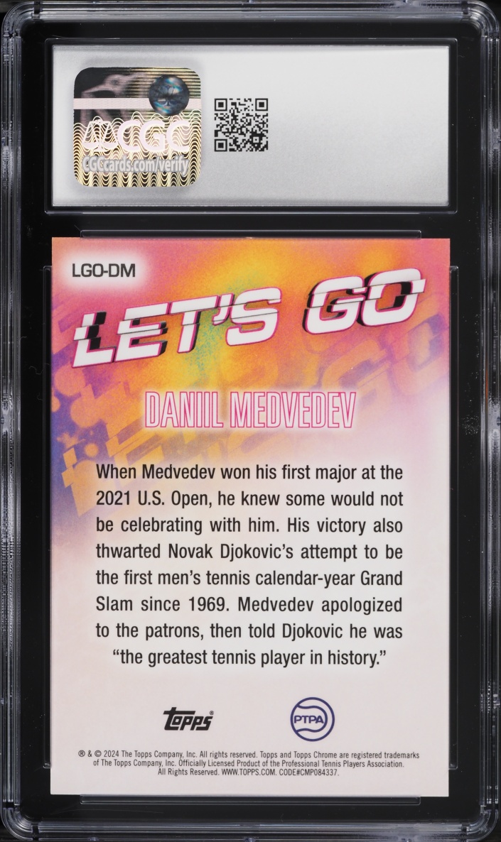 2024 Topps Chrome Let's Go! Daniil Medvedev #LGO-DM CGC 10 GEM MINT
