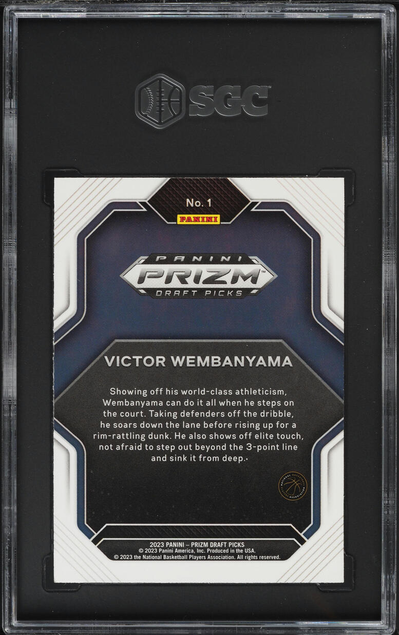 2023 Panini Prizm Draft Picks Fireworks Victor Wembanyama ROOKIE #1 SGC 9 MINT