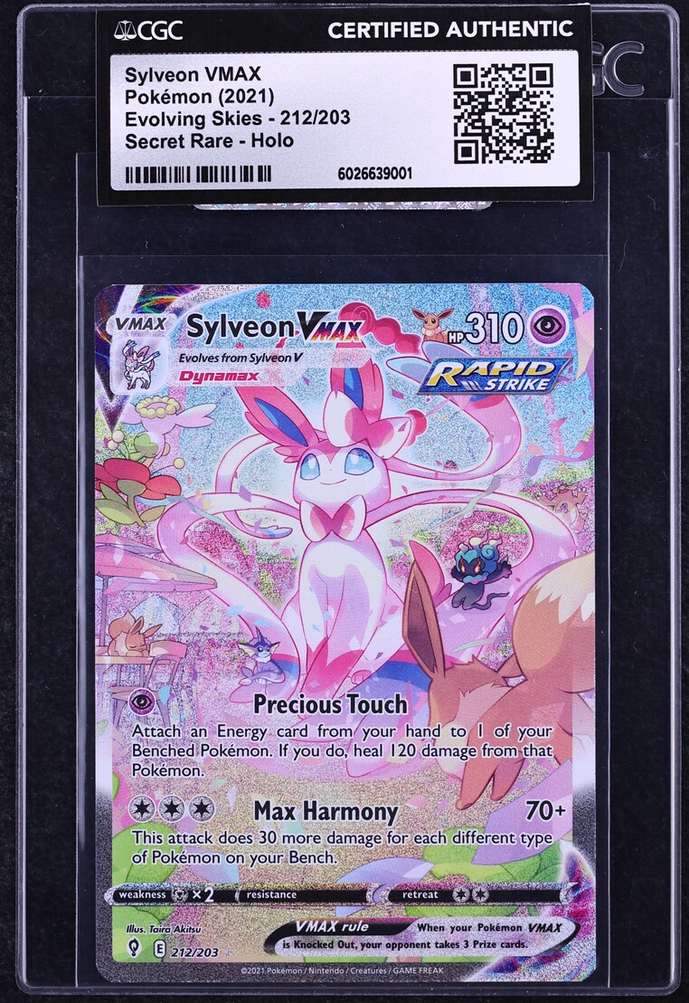 2021 Pokemon SWSH Evolving Skies Alt Art Sylveon VMAX #212 CGC AUTH