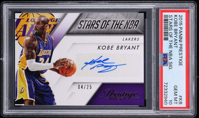 2015 Panini Prestige Stars Of The NBA Kobe Bryant AUTO /25 #KB PSA 10 GEM MINT