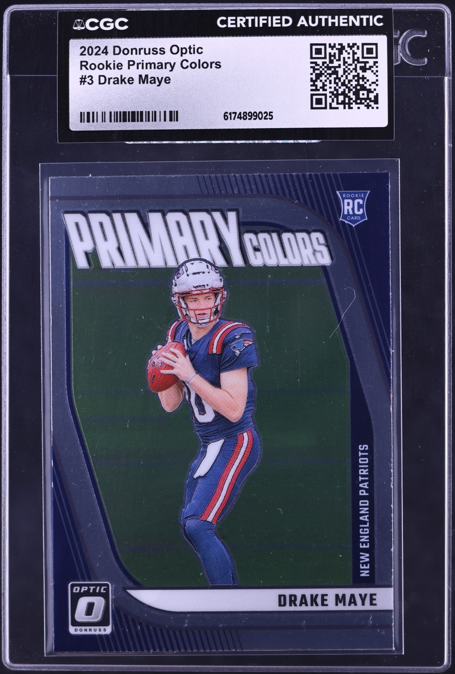 2024 Donruss Optic Primary Colors Drake Maye ROOKIE #3 CGC AUTH