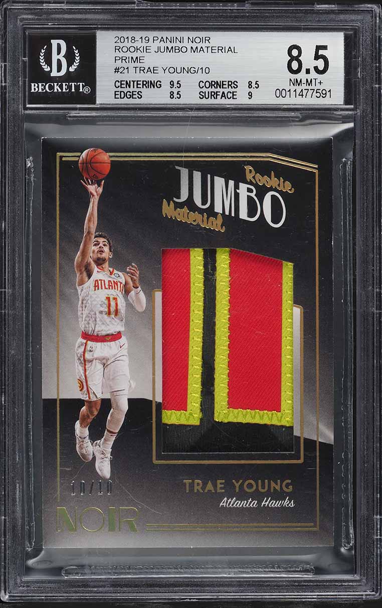 その他 Panini Noir Rookie Spotlights TraeYoung 2019 Panini Noir Newsreels Trae Young PATCH /10 #NJ-TYG PSA