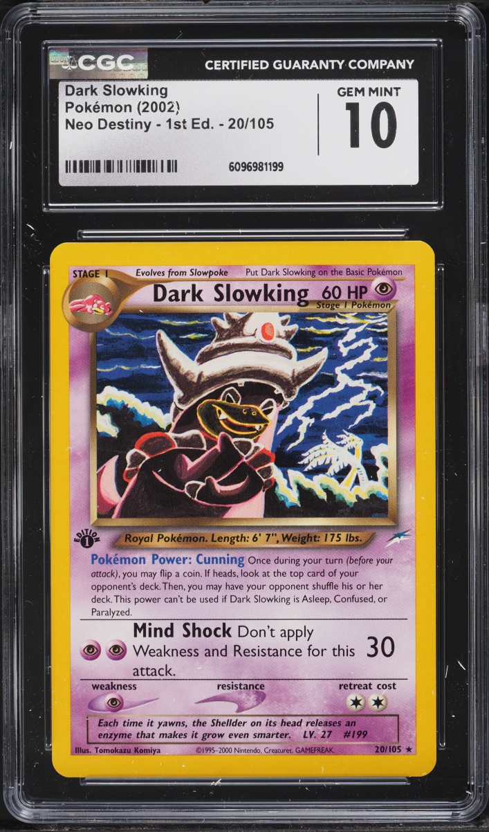 2002 Pokemon Neo Destiny 1st Edition Dark Slowking #20 CGC 10 GEM MINT