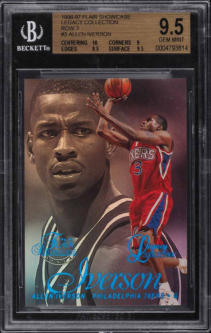 1996-97 Flair Showcase Row 2 #3 Allen Iverson RC Rookie Card