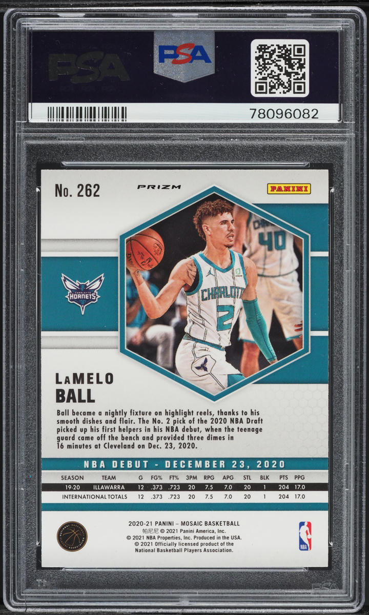 2020 Panini Mosaic Red Mosaic LaMelo Ball ROOKIE #262 PSA 10 GEM MINT