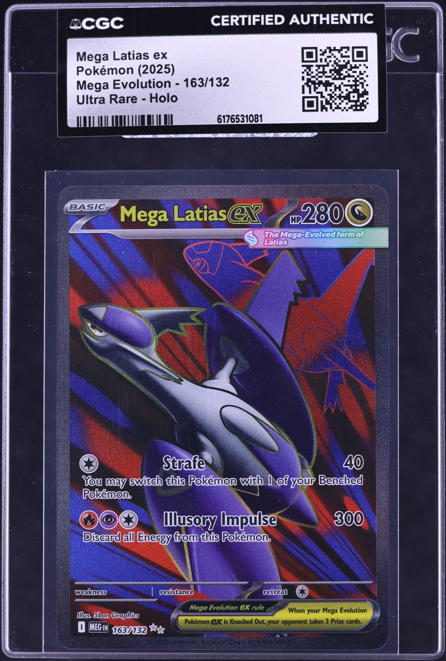 2025 Pokemon Mega Evolution Full Art Mega Latias EX #163 CGC AUTH