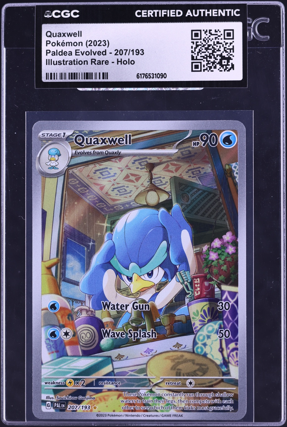 2023 Pokemon Scarlet & Violet Paldea Evolved IR Quaxwell #207 CGC AUTH