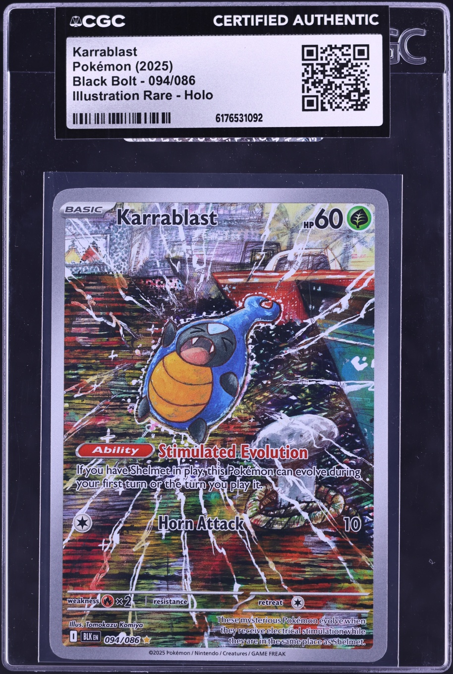 2025 Pokemon Scarlet & Violet Black Bolt IR Karrablast #94 CGC AUTH
