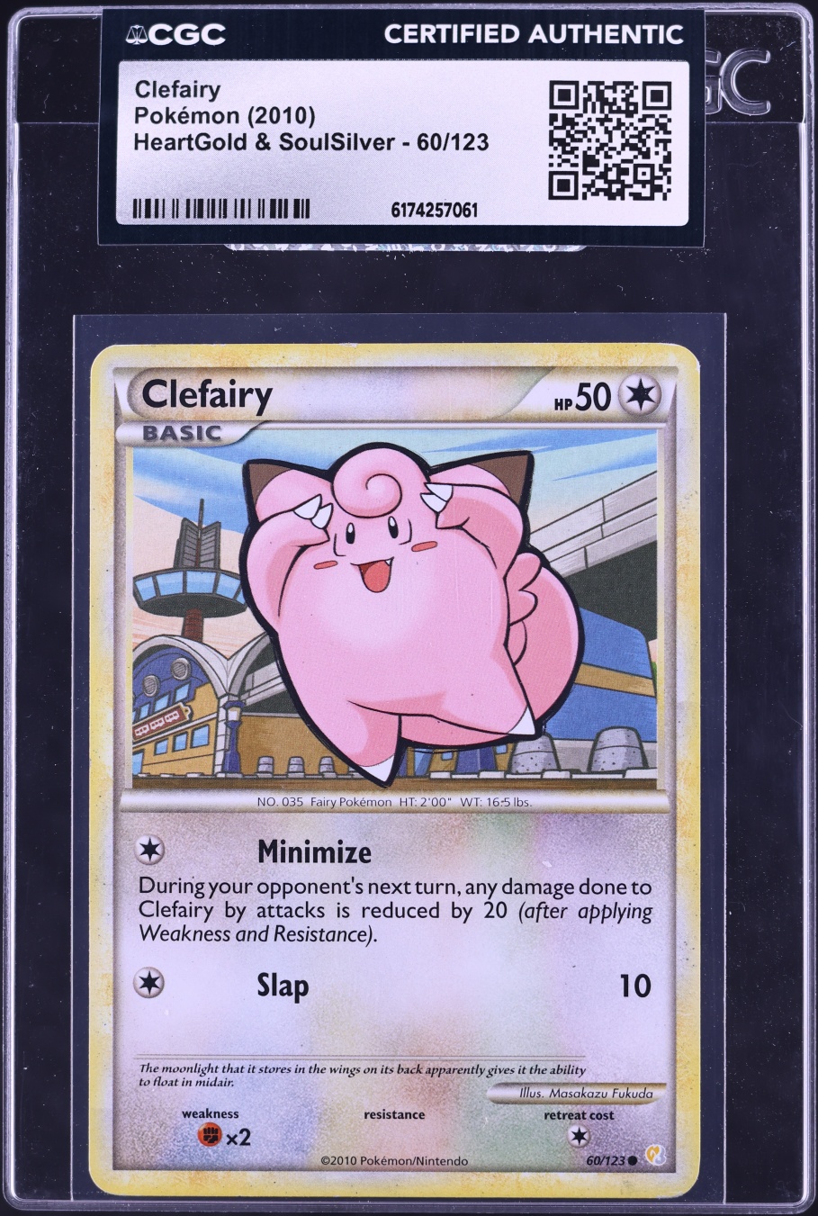 2010 Pokemon HeartGold & SoulSilver Clefairy #60 CGC AUTH