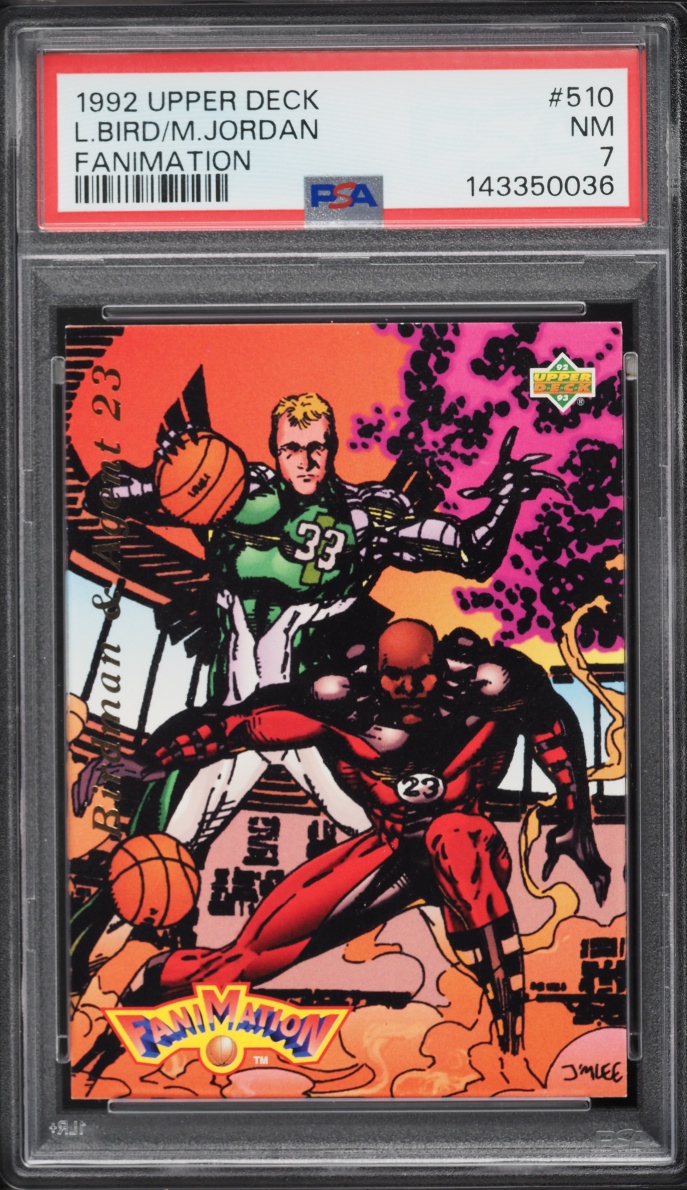 1992 Upper Deck Fanimation Larry Bird & Michael Jordan #510 PSA 7 NRMT