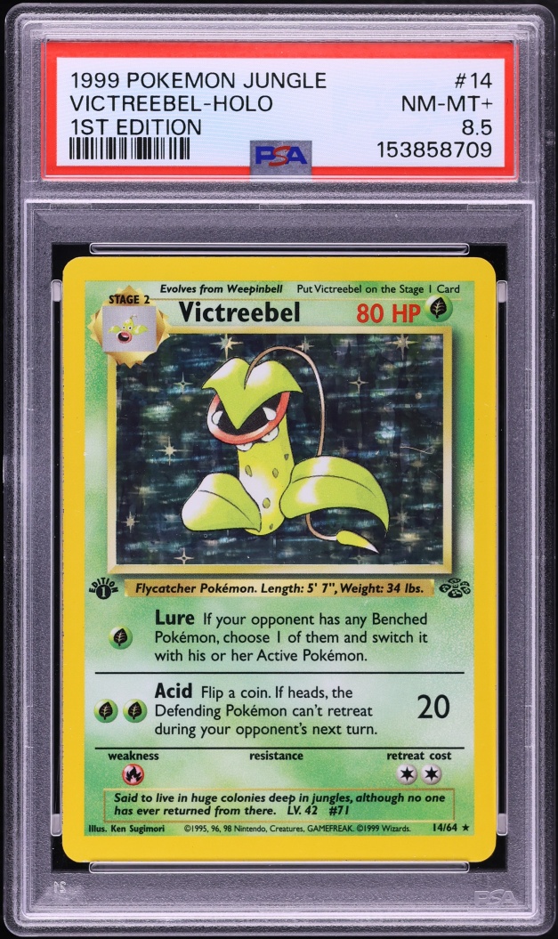 1999 Pokemon Jungle 1st Edition Holo Victreebel #14 PSA 8.5 NM-MT+