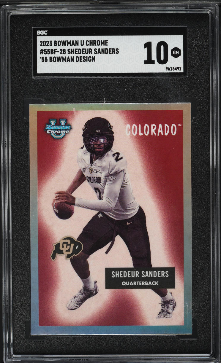2023 Bowman Chrome University '55 Shedeur Sanders ROOKIE #55BF-28 SGC 10 GEM