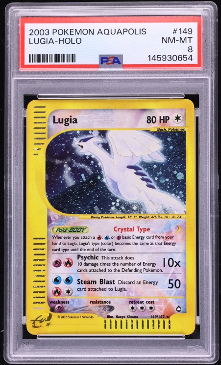 2003 Pokemon Aquapolis Holo Lugia #149 PSA 8 NM-MT