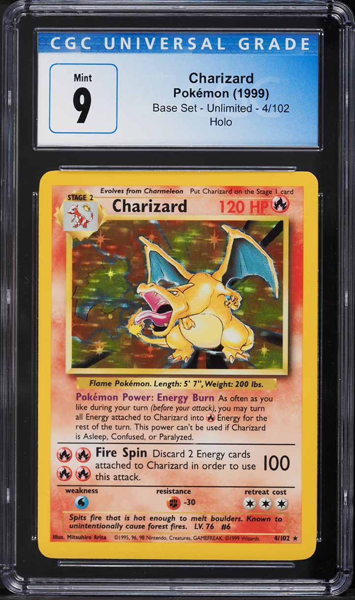 1999 Pokemon Base Set Holo Charizard #4 CGC 9 MINT