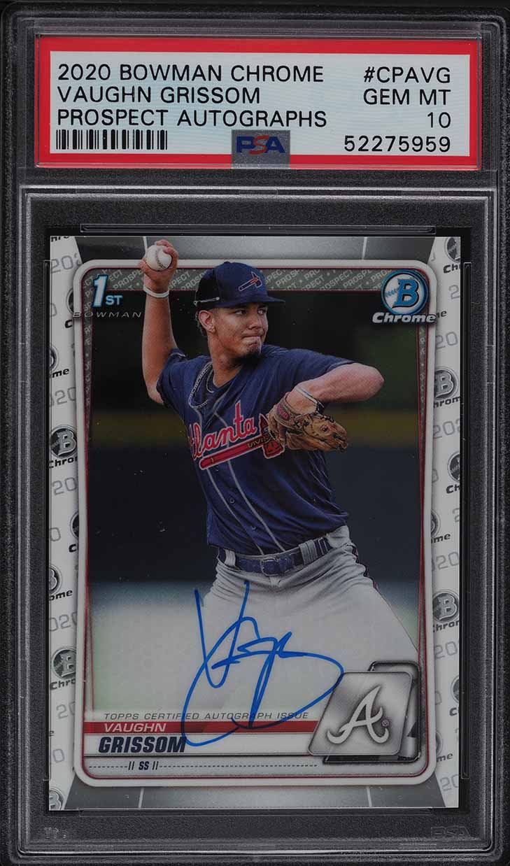2020 Bowman Chrome Vaughn Grissom PROSPECT AUTO #CPA-VG PSA 10 GEM MINT