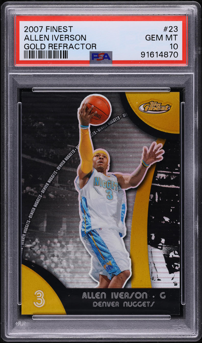 2007 Finest Gold Refractor Allen Iverson /25 #23 PSA 10 GEM MINT - Main Image