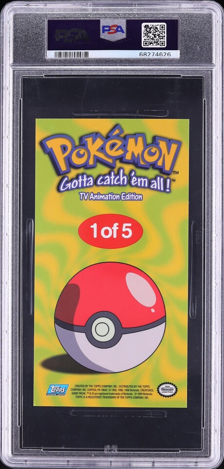 1999 Topps Pokemon TV Season 1 Oversized Tin Topper Pikachu #1 PSA 10 GEM MINT