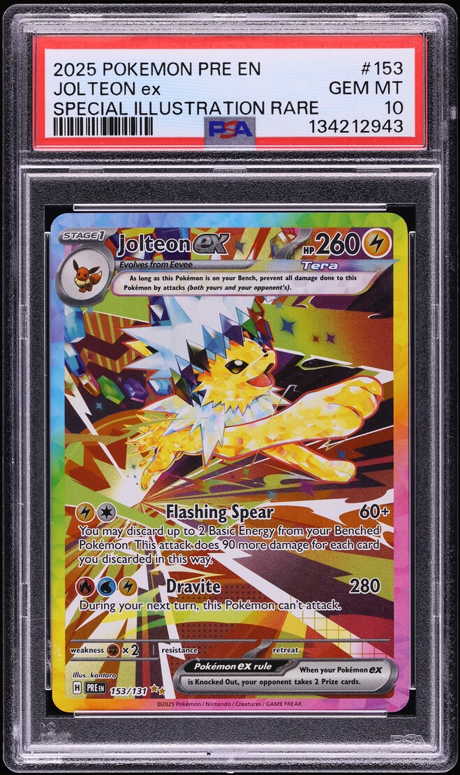 2025 Pokemon Scarlet & Violet Prismatic Evolutions SIR Jolteon ex #153 PSA 10 GEM MINT