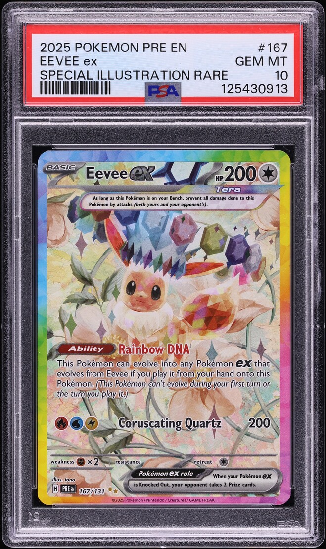 2025 Pokemon Scarlet & Violet Prismatic Evolutions SIR Eevee ex #167 PSA 10 GEM MINT