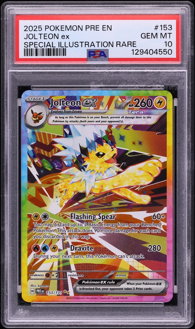 2025 Pokemon Scarlet & Violet Prismatic Evolutions SIR Jolteon ex #153 PSA 10 GEM MINT