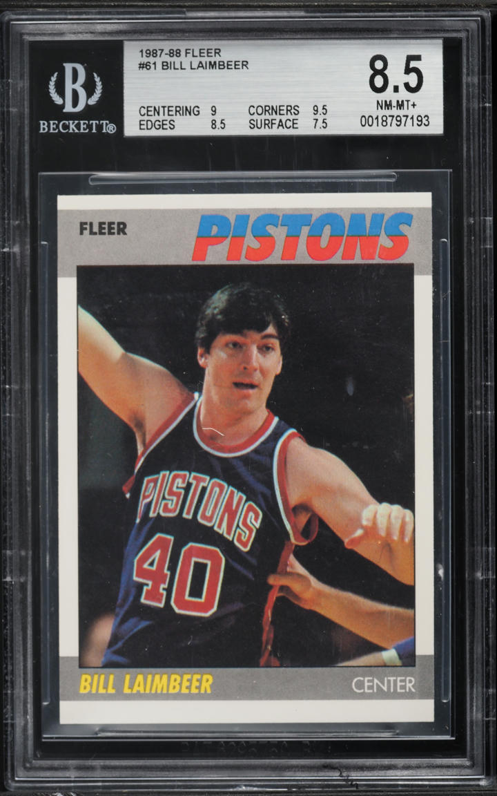 1987 Fleer Basketball Bill Laimbeer #61 BGS 8.5 NM-MT+