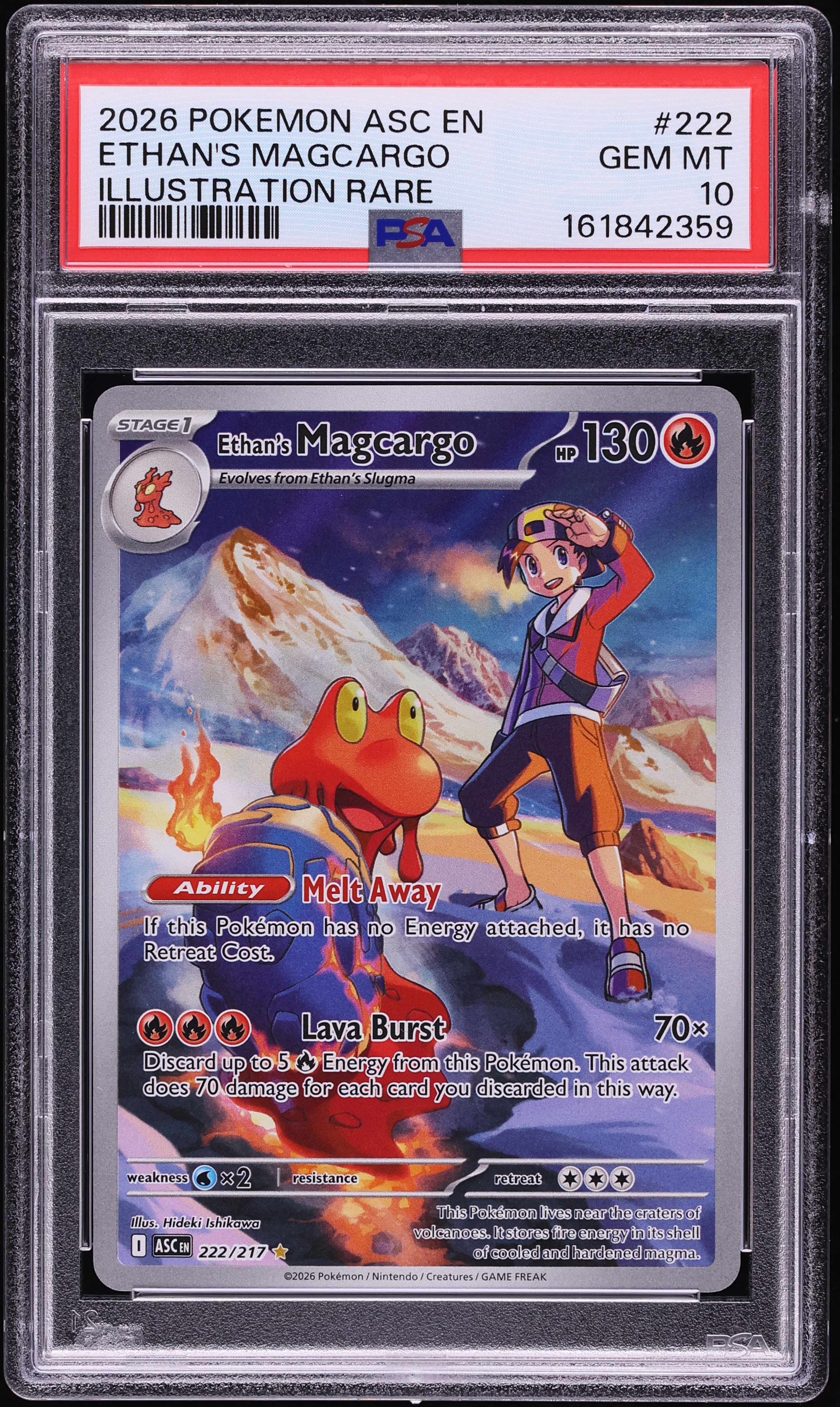 2026 Pokemon Mega Evolution Ascended Heroes IR Ethan's Magcargo #222 PSA 10 GEM MINT