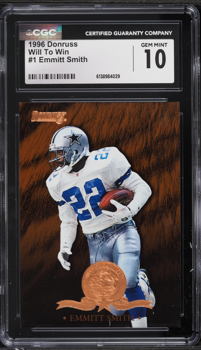 1996 Donruss Will To Win Emmitt Smith /5000 #1 CGC 10 GEM MINT