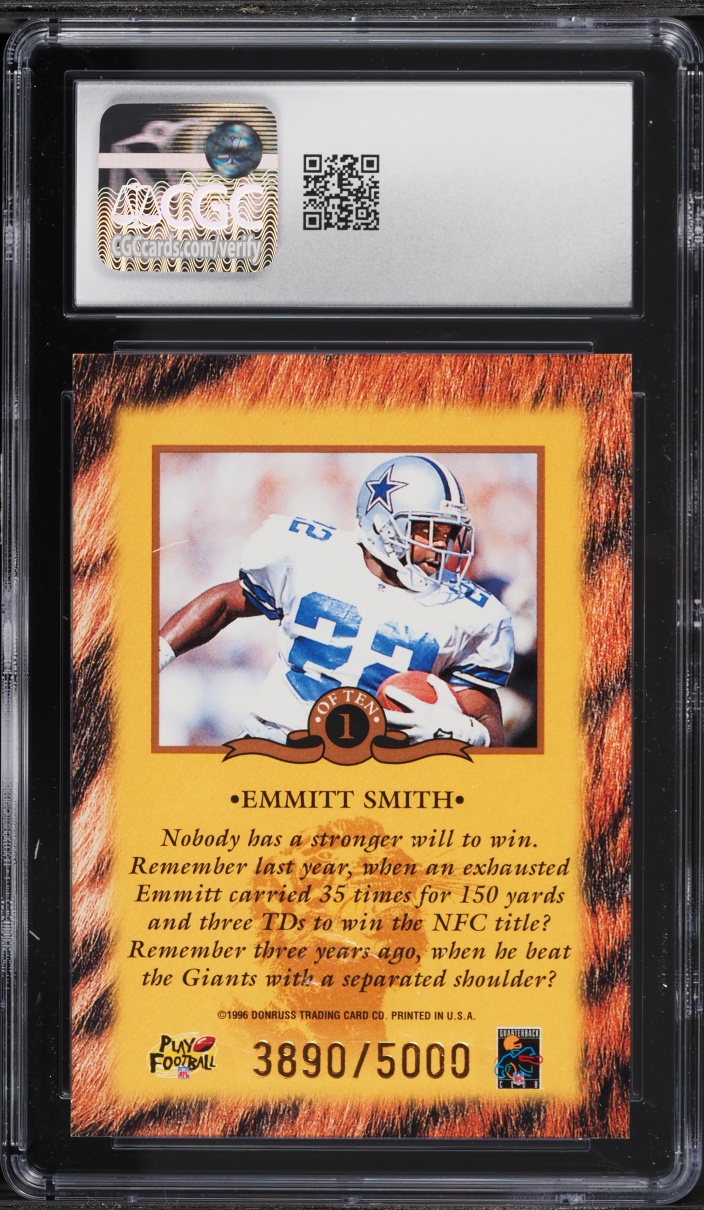 1996 Donruss Will To Win Emmitt Smith /5000 #1 CGC 10 GEM MINT