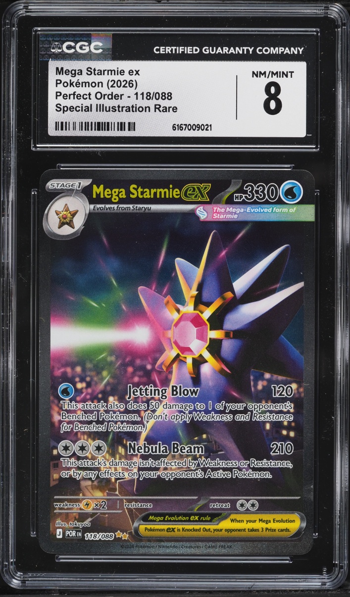 2026 Pokemon Mega Evolution Perfect Order SIR Mega Starmie Ex #118 CGC 8 NM-MT