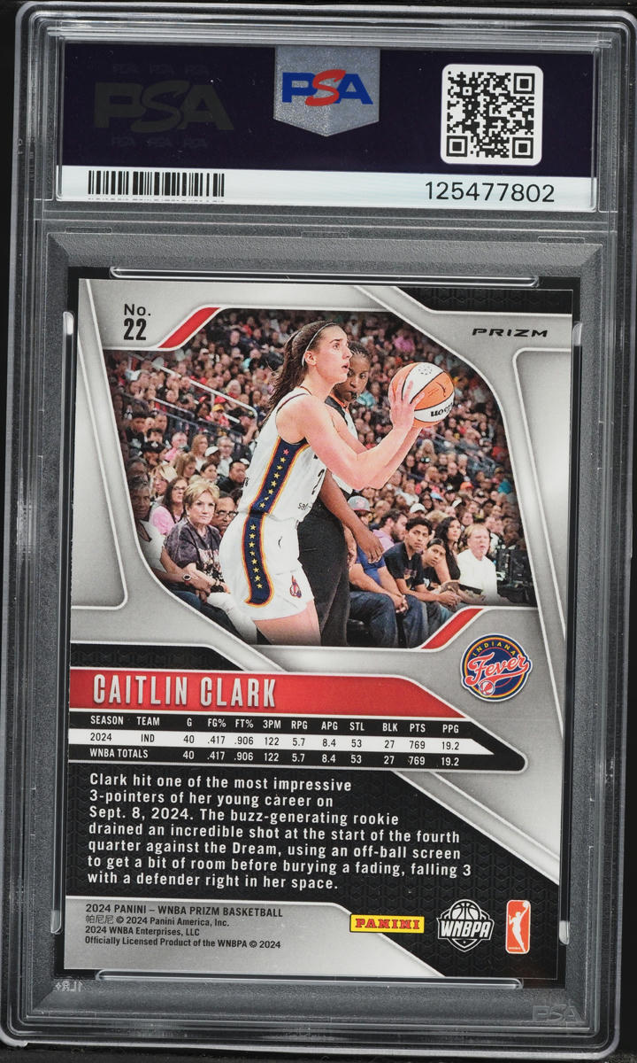2024 Panini Prizm WNBA Ice Caitlin Clark ROOKIE #22 PSA 10 GEM MINT
