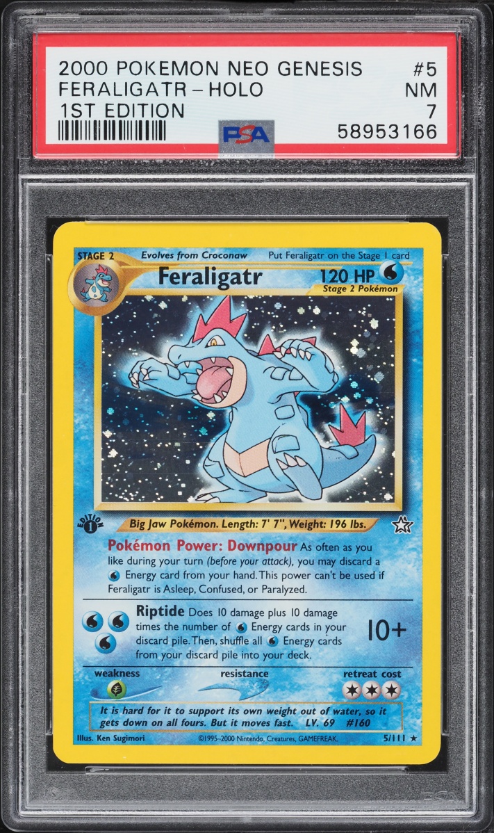 2000 Pokemon Neo Genesis 1st Edition Holo Feraligatr #5 PSA 7 NRMT