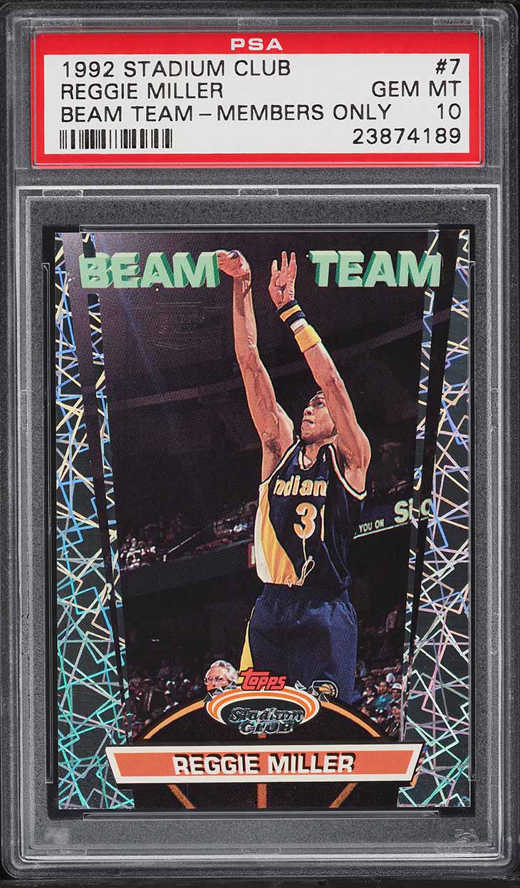 1992 Stadium Club Beam Team Members Only Reggie Miller #7 PSA 10 GEM MINT