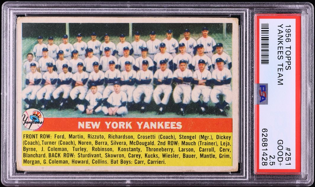 1956 Topps Yankees Team #251 PSA 2.5 GD+