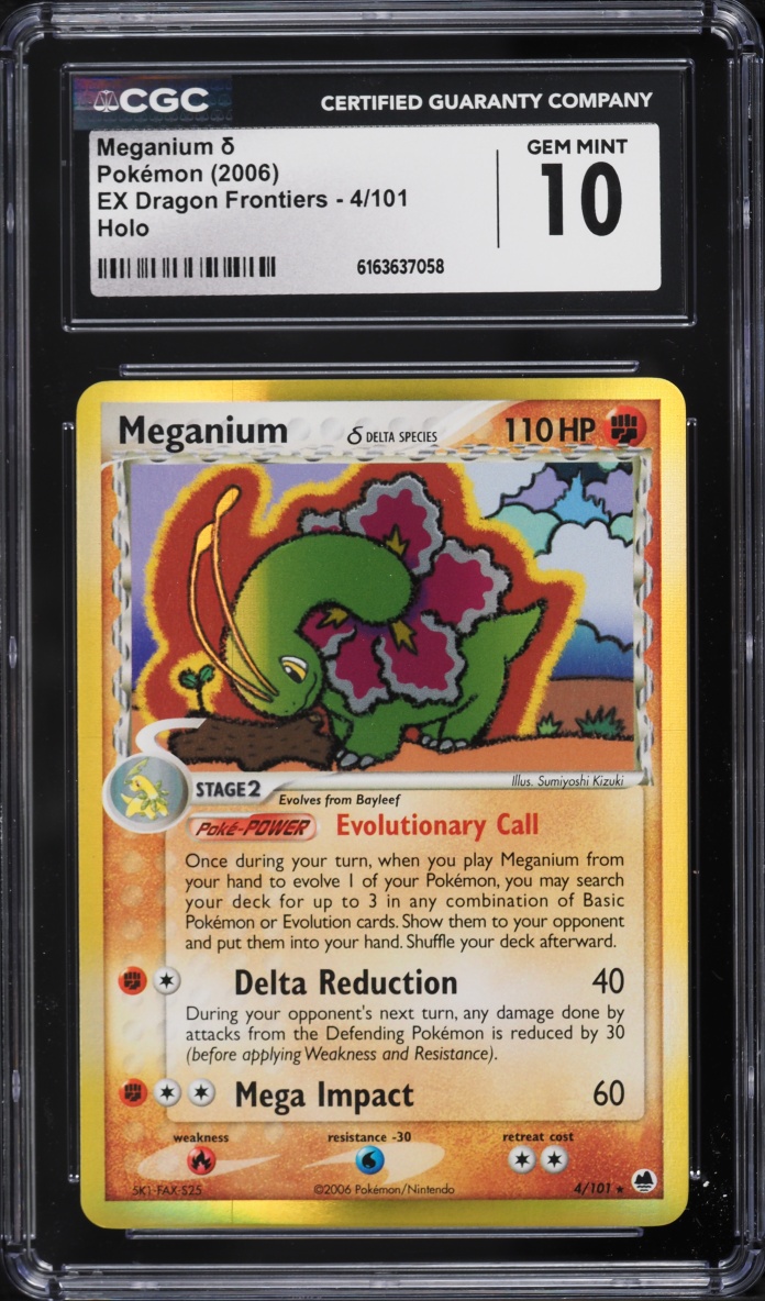 2006 Pokemon EX Dragon Frontiers Holo Meganium #4 CGC 10 GEM MINT