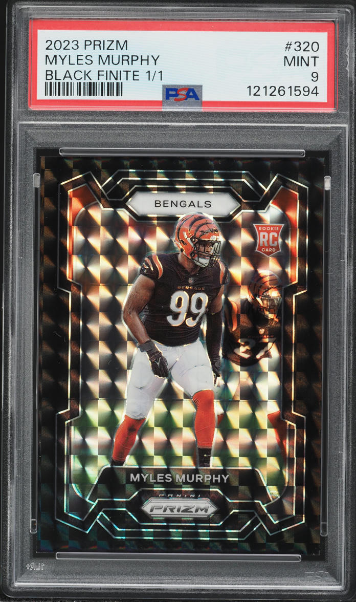 2023 Panini Prizm Black Finite Myles Murphy ROOKIE 1/1 #320 PSA 9 MINT