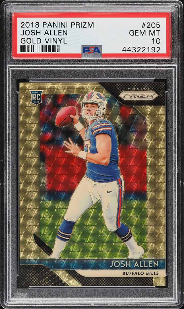 2018 Panini Prizm Gold Vinyl Josh Allen ROOKIE /5 #205 PSA 10 GEM MINT