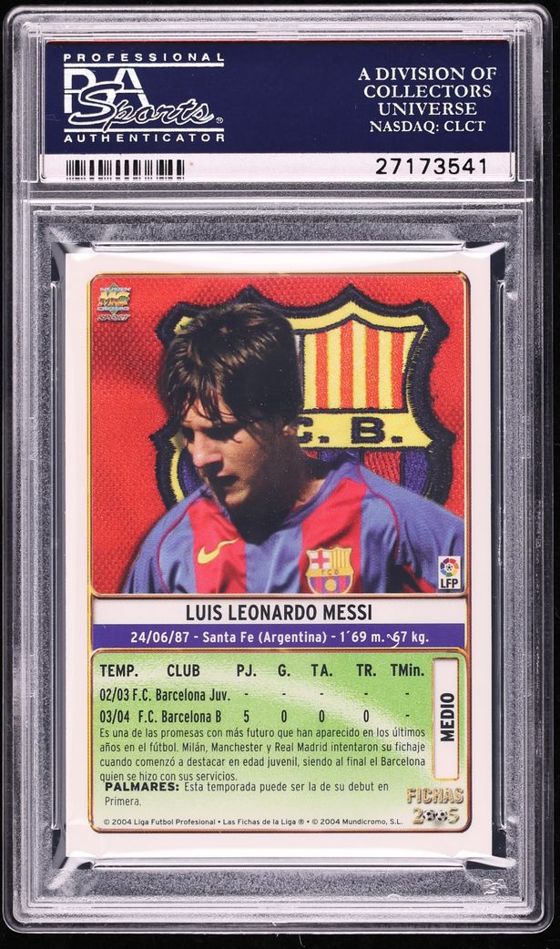 2004 Mundi Cromo Liga Lionel Messi ROOKIE #617 PSA 10 GEM MINT