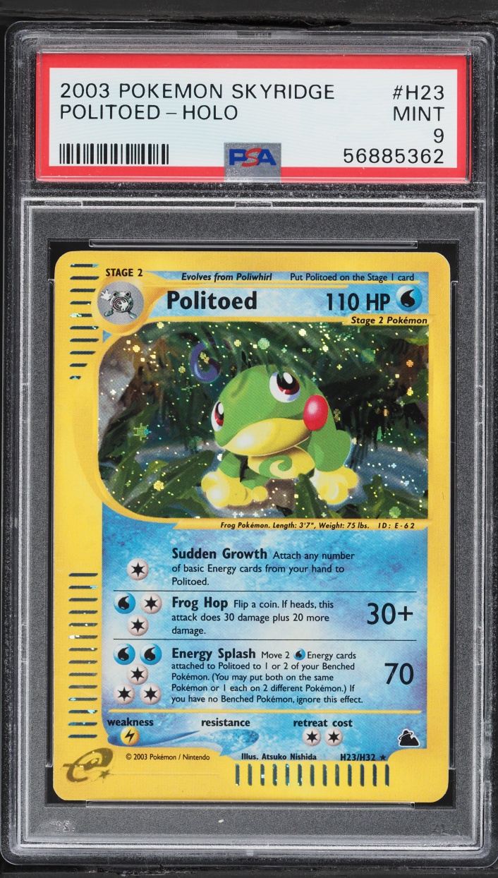 2003 Pokemon Skyridge Holo Politoed #H23 PSA 9 MINT on Fanatics Collect