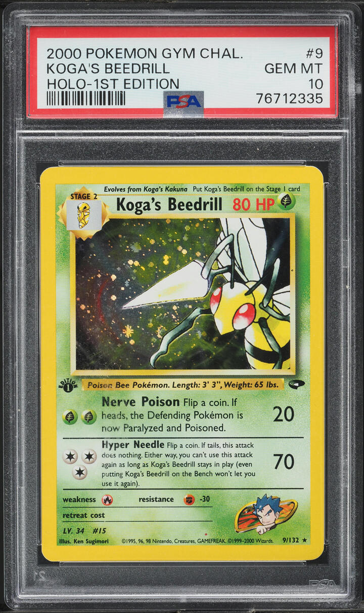 2000 Pokemon Gym Challenge 1st Edition Holo Koga's Beedrill #9 PSA 10 GEM MINT
