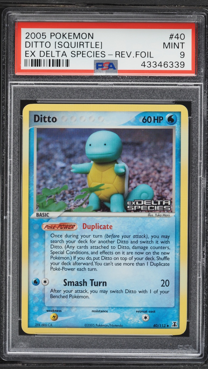 2005 Pokemon EX Delta Species Reverse Holo Ditto [Squirtle] #40 PSA 9 MINT
