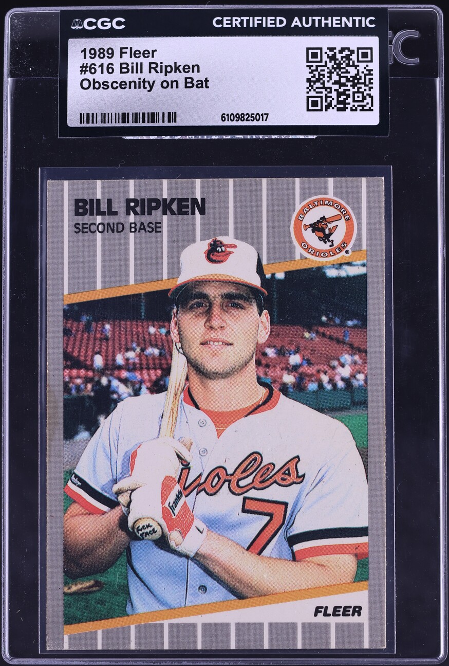 1989 Fleer Bill Ripken ROOKIE, FF ERROR #616 CGC AUTH