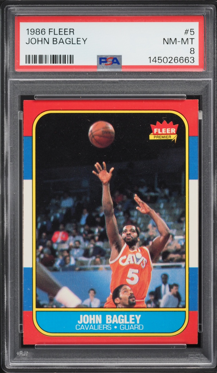 1986 Fleer Basketball John Bagley #5 PSA 8 NM-MT